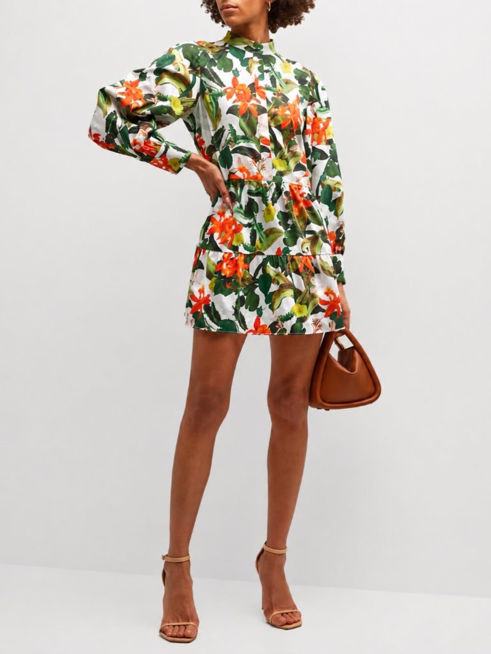 Alice & Olivia Floral Tiered Shirtdress Size M